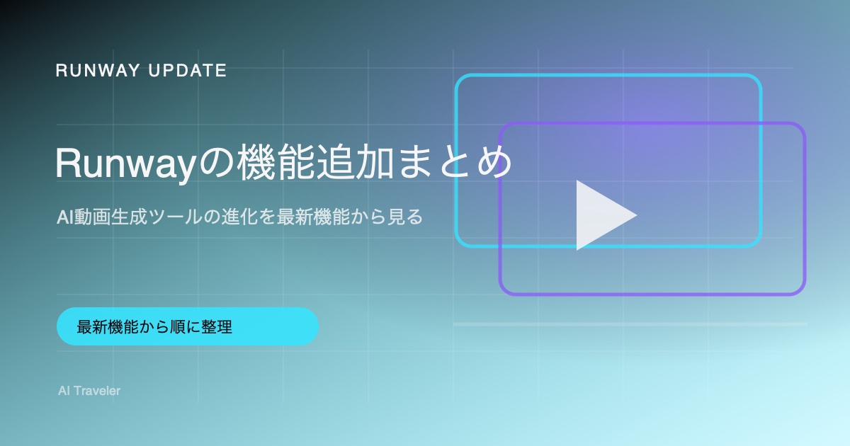 Runwayの機能追加まとめ｜最新機能から見るAI動画生成ツールの進化のアイキャッチ画像